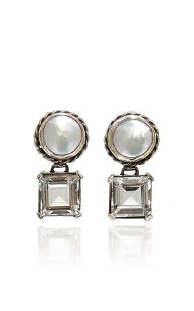 Firenze Sterling Silver, Pearl And Crystal Quartz Earrings by Sophie Buhai | Moda Operandi