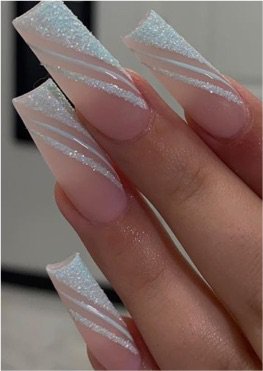 white glitter nails