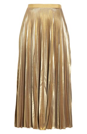Dries Van Noten Pleated Metallic Skirt | Nordstrom