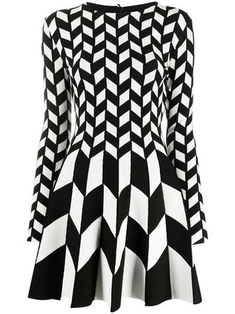 Shop white & pink Oscar de la Renta geometric print mini dress with Afterpay - Farfetch Australia
