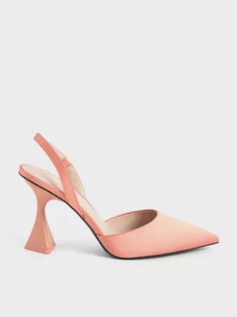 Peach Recycled Polyester Slingback Pumps - CHARLES & KEITH US