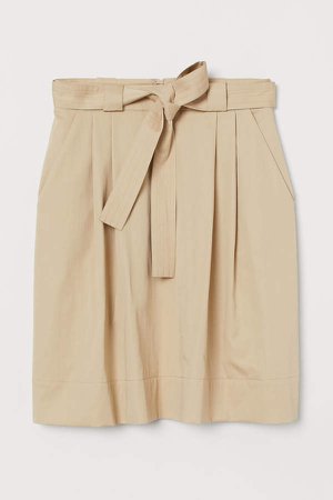Belted Skirt - Beige