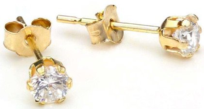 Jewellery Box gold crystal stud earring