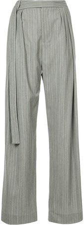 extended band multi-tuck pants