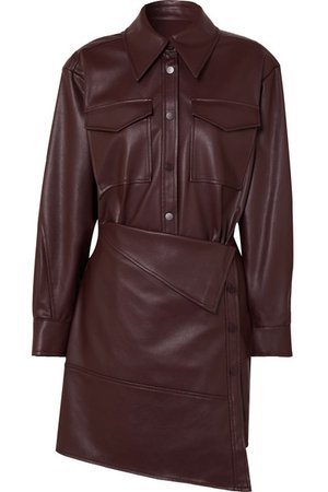 LOW CLASSIC | Asymmetric faux leather mini dress | NET-A-PORTER.COM