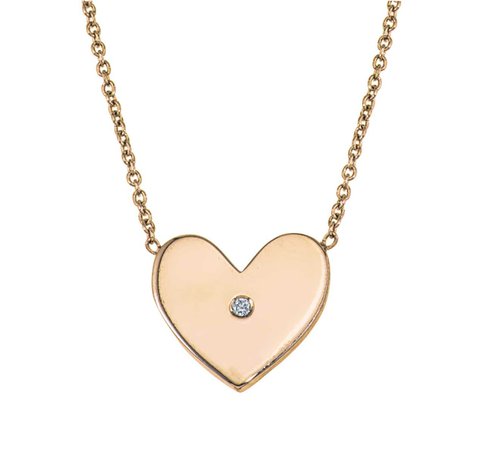 Classic Heart Pendant with Single Diamond - GiGi Ferranti Jewelry