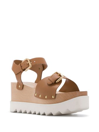 Shop brown Stella McCartney Elyse platform sandals with Express Delivery - Farfetch
