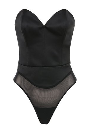 Clothing : Bodysuits : 'Trixie' Black Duchess Satin Corset