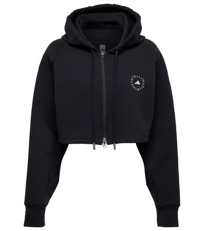 Adidas by Stella McCartney - Cropped zip-up jersey hoodie | Mytheresa