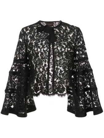 Black Carolina Herrera Lace Bolero Jacket | Farfetch.com