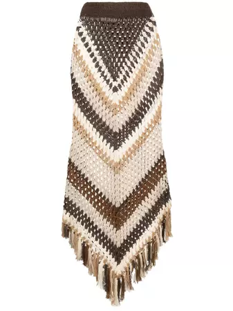 Dodo Bar Or chevron crochet-knit maxi skirt