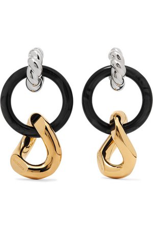 Balenciaga | Silver-tone, gold-tone and resin earrings | NET-A-PORTER.COM
