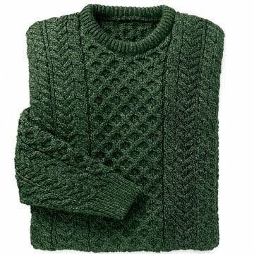 Green Irish Aran Sweater