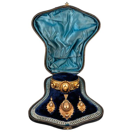 Boxed Victorian Bangle, Earrings and Pendant Suite For Sale at 1stDibs