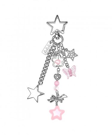MUSINSA | VVV star ribbon bow star keyring