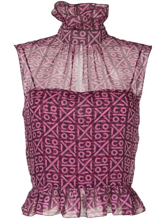 Chanel Pre-Owned 2000s Coco print sleeveless top purple 00AP16690V09143I0380 - Farfetch