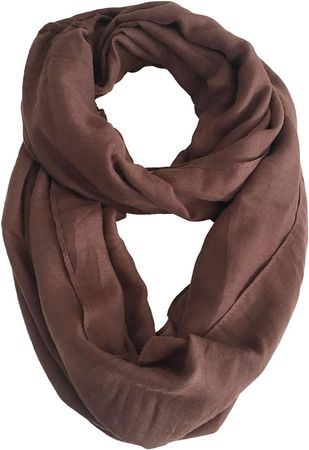 Daguanjing Fashion Lightweight Solid Infinity Circle Loop Scarfs For Women (white), L at Amazon Women’s Clothing store