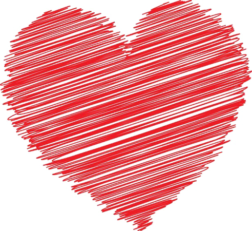 red heart scribble png