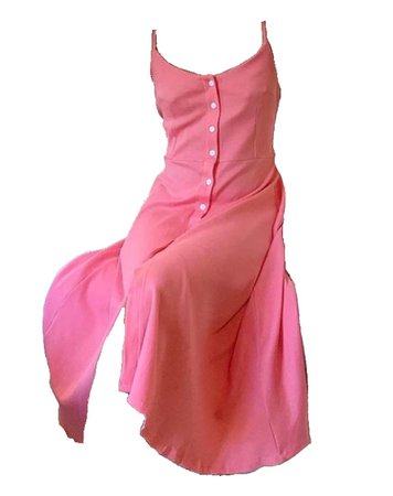 pink button up dress