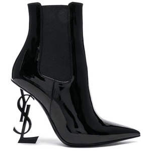Patent Opium Monogram Heeled Boots in Black. for $1,495.00 available on URSTYLE.com