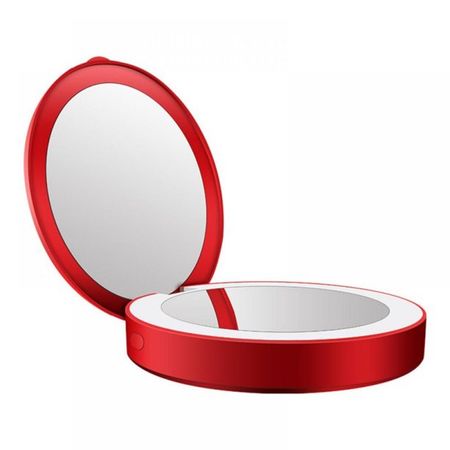 red compact mirror
