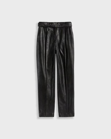 Faux leather belted trousers - Black | Trousers and Shorts | Ted Baker ROW