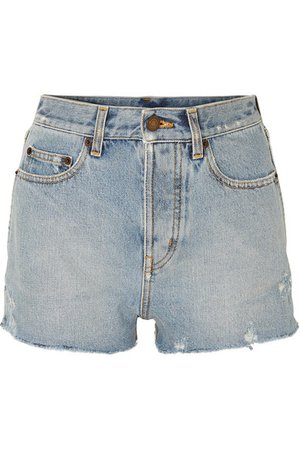 SAINT LAURENT | Distressed denim shorts | NET-A-PORTER.COM