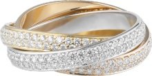 CRN4227600 - Trinity ring, small model - White gold, yellow gold, pink gold, diamonds - Cartier