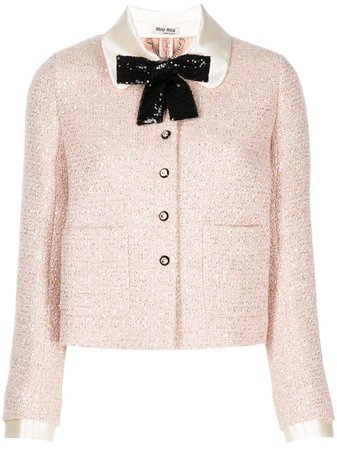Miu Miu sequin-embellished Tweed Jacket - Farfetch