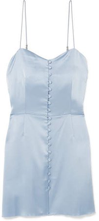 Mabel Satin Mini Dress - Light blue