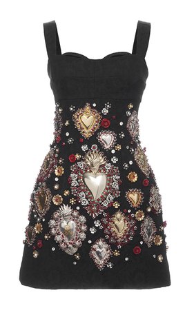 Dolce & Gabbana Sacred Heart Embellished Brocade Cocktail Dress