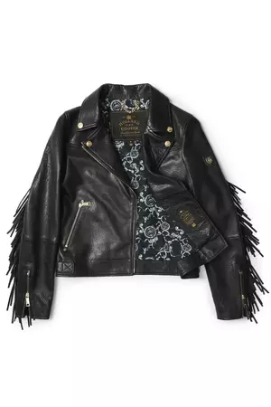 Fringed Leather Biker Jacket (Black) – Holland Cooper ®