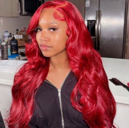 red lace front wig