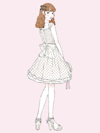 Kiss me Angel Race One Piece / mille fille closet (One Piece / Knee length dress) | LODISPOTTO (Roddy Spot) mail order | Fashion Walker