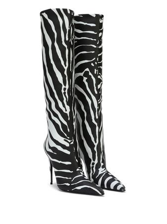 Dolce & Gabbana zebra-print knee-high Boots - Farfetch