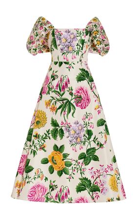 Off-The-Shoulder Floral Midi Dress By Carolina Herrera | Moda Operandi
