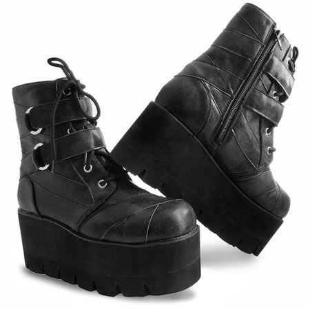 O-Ring Platform Tractor Boots - Women’s Romantic & Fantasy Inspired Fashions