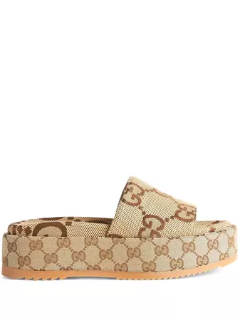 Shop Gucci Angelina 55mm platform sandals with Express Delivery - FARFETCH
