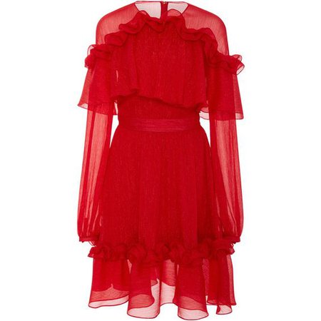 Frilled red dress