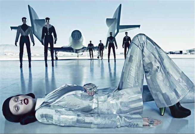 futuristic silver chrome fashion editorial
