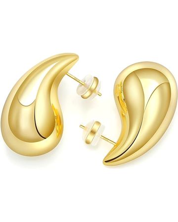 Amazon.com: Gold Teardrop Earrings Dupes for Women Chunky Gold Plated Waterdrop Earrings Trendy Jewelry for Women: Clothing, Shoes & Jewelry