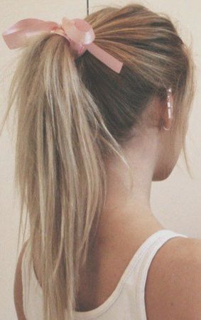 ponytail and ribbon