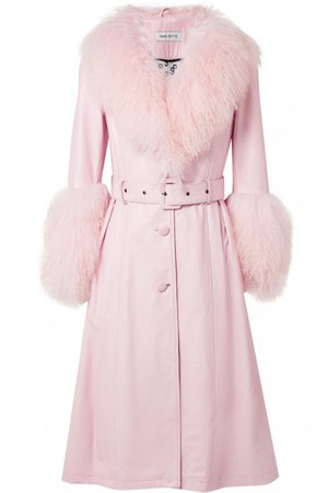 Womens Foxy shearling-trimmed leather coat Pink, Saks Potts Coats | Sojournalpix