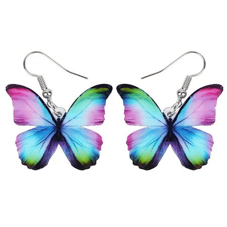 Amazon.com: Bonsny Drop Dangle Floral Butterfly Earrings Fashion Insect Jewelry For Women Girls Kids Gift: Clothing