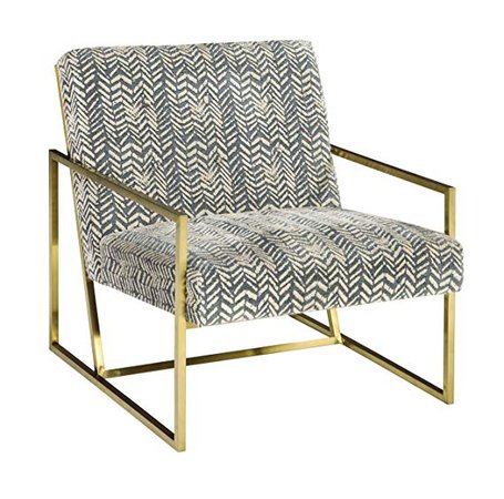 Amazon.com: Ashley Furniture Signature Design - Trucker Accent Chair - Mid Century Modern - Blue/Cream - Bronze Legs: Kitchen & Dining