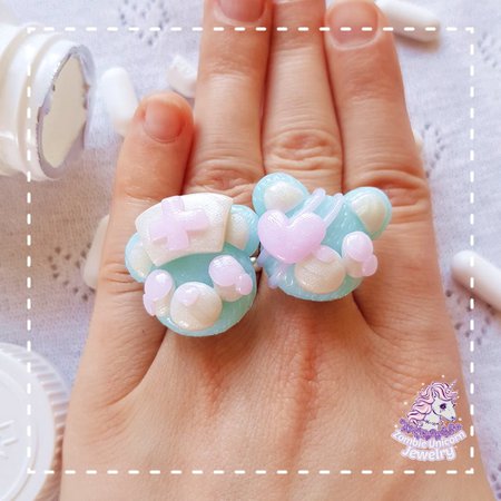 Beary Cute Hospital rings menhera yamikawaii pastel | Etsy