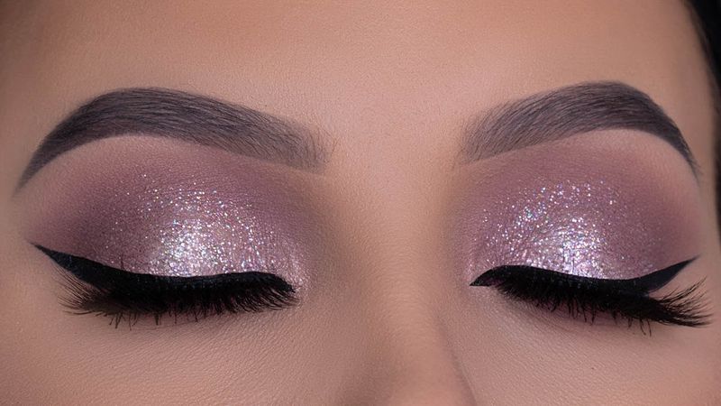 purple glitter eyeshadow