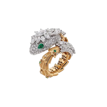 Bulgari Serpenti Ring with snakewood and diamonds