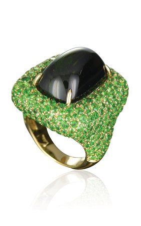 18k Yellow Gold Marbella Ring With Green Tourmaline By Margot Mckinney