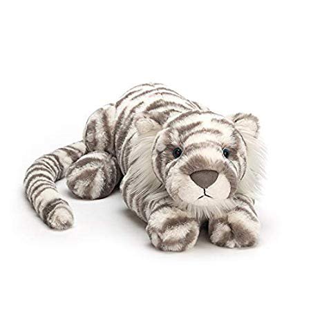 Jellycat Sacha Snow Tiger Stuffed Animal, Really Big, 33 inches: Toys & Games